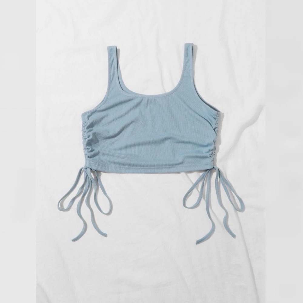 Drawstring ribbed tank top - Picture 2 of 4